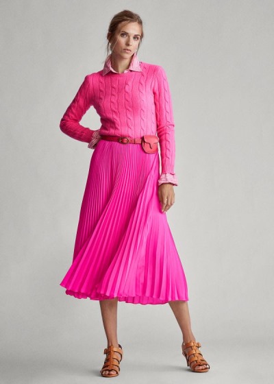 Women's Polo Ralph Lauren Pleated Midi Skirts | 621437DWG